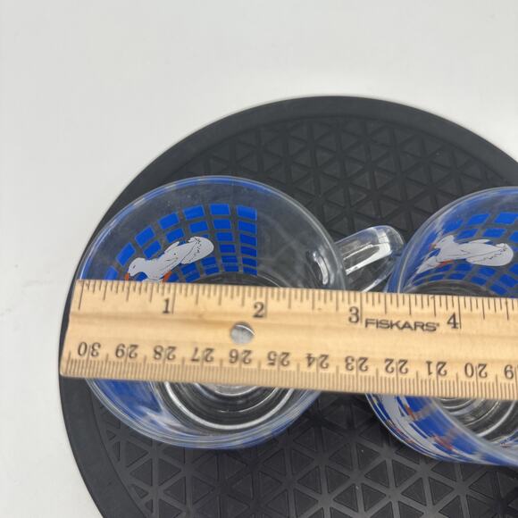 2 Vintage Carlton Luminarc Goose Duck Mug Cup Blue Clear Glass 1982 . - Picture 5 of 5